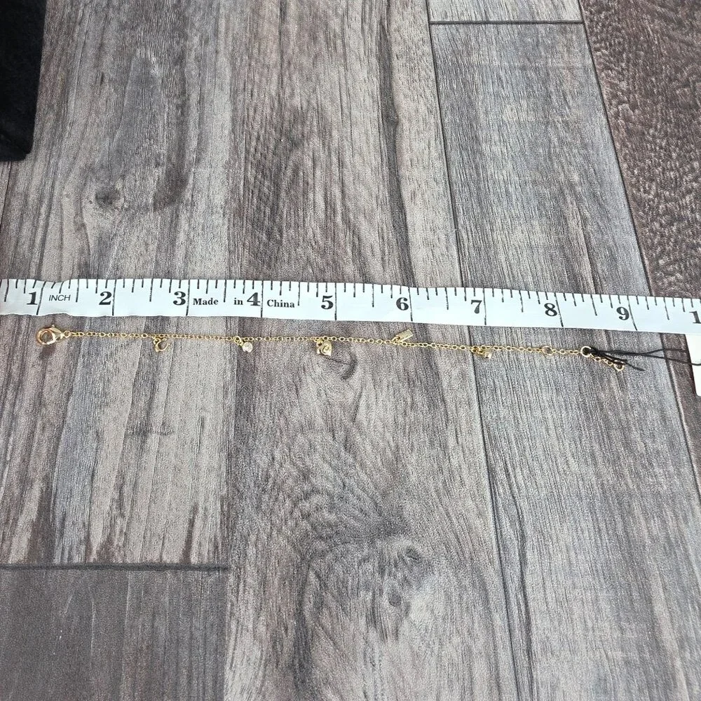 COACH Signature C Charm Bracelet 14K Gold Plated Hangtag Cubic Zirconia Gift New - Picture 8 of 15